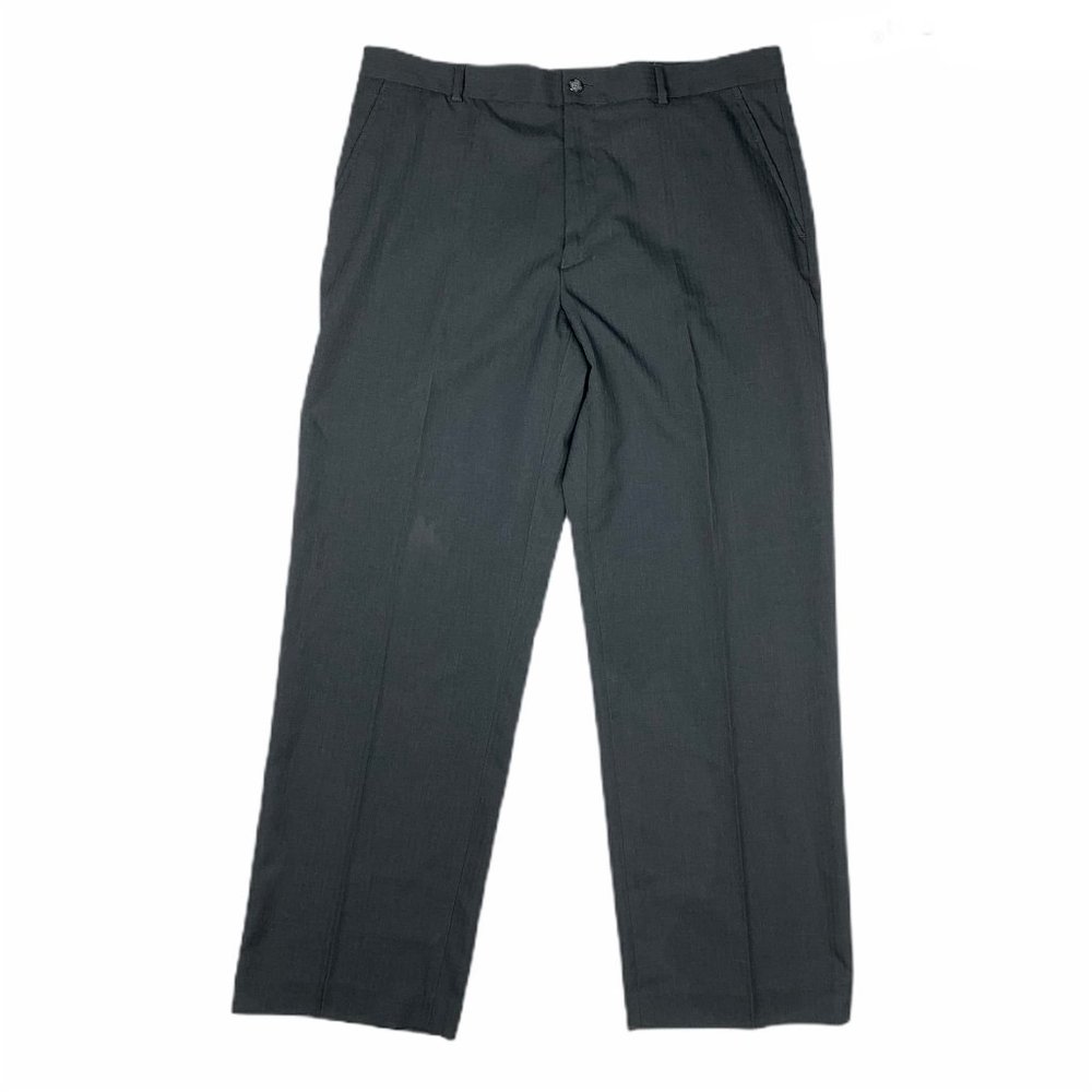 Perry Ellis 36 X 30 Gray Dress Pants Flat Front - Picture 2 of 5